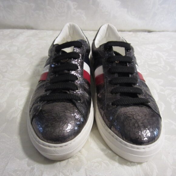 Moncler crackle metallic Monaco-style sneakers - Picture 4 of 13